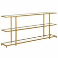 Henn & Hart 64 in. Greenwich Brass Console Table AT1287